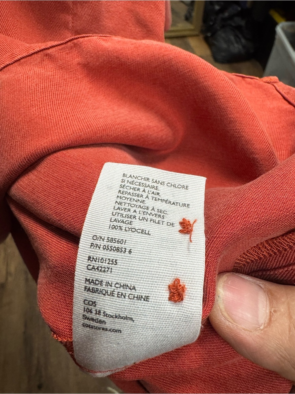 COS Rust-Red Collared Mini Dress - Picture 5 of 7